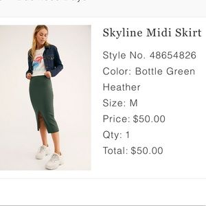 NWT Free People Skyline Midi Skirt